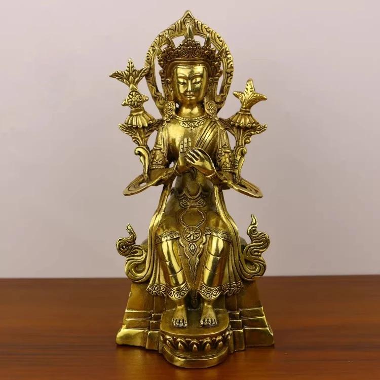 

Feng Shui Tantric Pure Copper Maitreya Buddha Statue Home Living Decoration