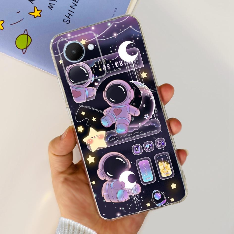 Für Realme C30 C30S Hülle RMX3690 RMX3581 Süßer Panda Weiche Klare Silikon Handyhülle auf RealmeC30 RealmeC30S Narzo 50i Prime Funda