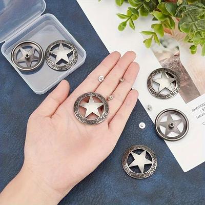 12 Stück/6 Sets Vintage Silber Conchos 12 Stück Legierung Schraubnieten für Lederhandwerk DIY Rodeo Handwerk Gürtel Taschen und Zubehör.