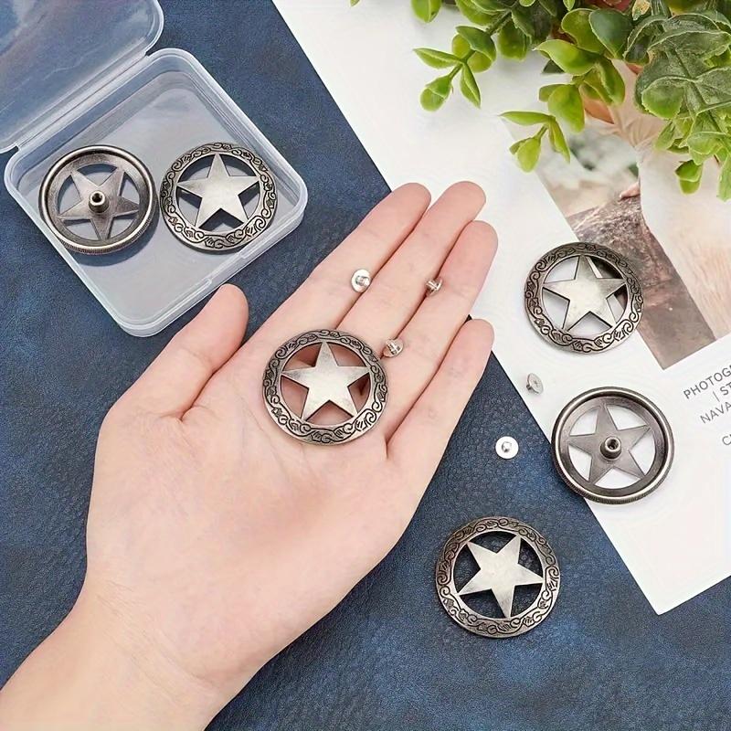 

12pcs/6 Sets Vintage Silver Conchos 12pcs Alloy Screw Back Rivets for Leathercraft DIY Rodeo Crafts Belts Bags and Accessories