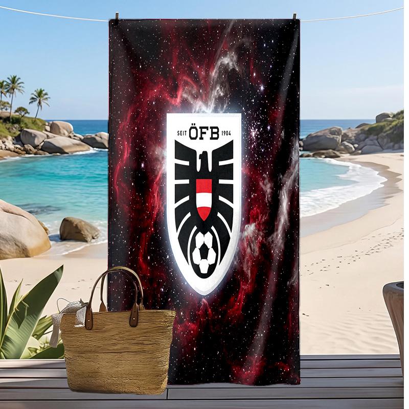 Österreich Fußball Druck Strandtuch Schnelltrocknend Super Saugfähig Weiches Badetuch zum Schwimmen Strand Reisen Fan Souvenir Geschenk