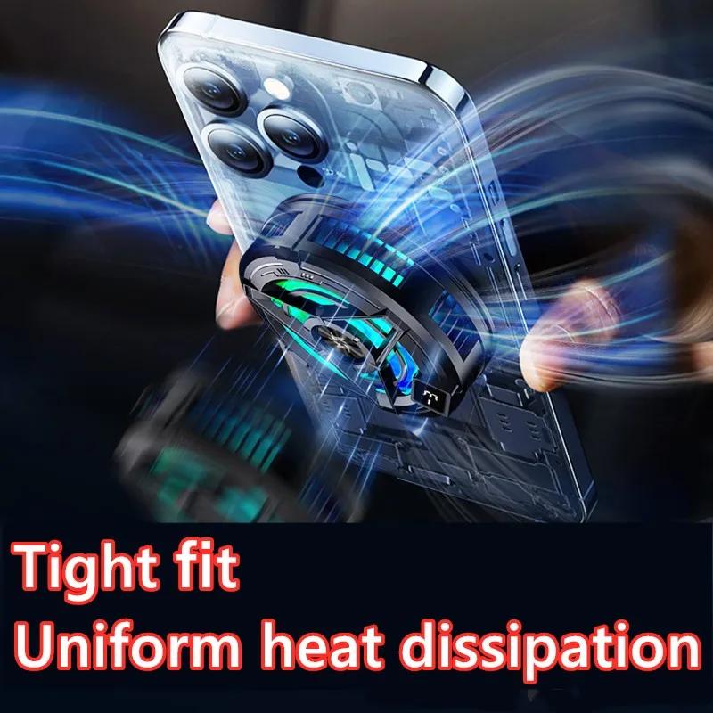 New magnetic mobile radiator with digital display for flat plate cooler mobile cooling fan General Apple Huawei Samsung mobile