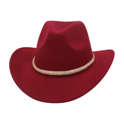 Vintage Ethnischer Stil Neutraler Hut Einfarbige und Western-Cowboyhut Filzhut Woll-Zylinder