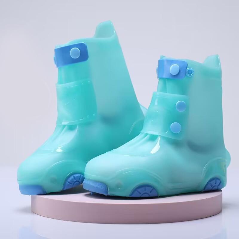 Children Rain Shoe Cover Waterproof Rainproof PVC Galoshes Anti Slip Rain Boot Covers For Toddler Kid Outdoor Activity