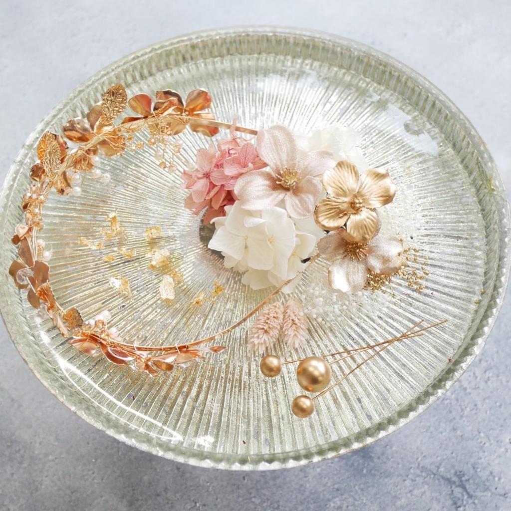 Lomeri Arany Fejpánt Szárított Virág Hajdísz Nagykorúvá válási Ünnepség Ballagási Ünnepség Esküvő Hakama Arany E E24 [Lomeri] (Rózsaszín)