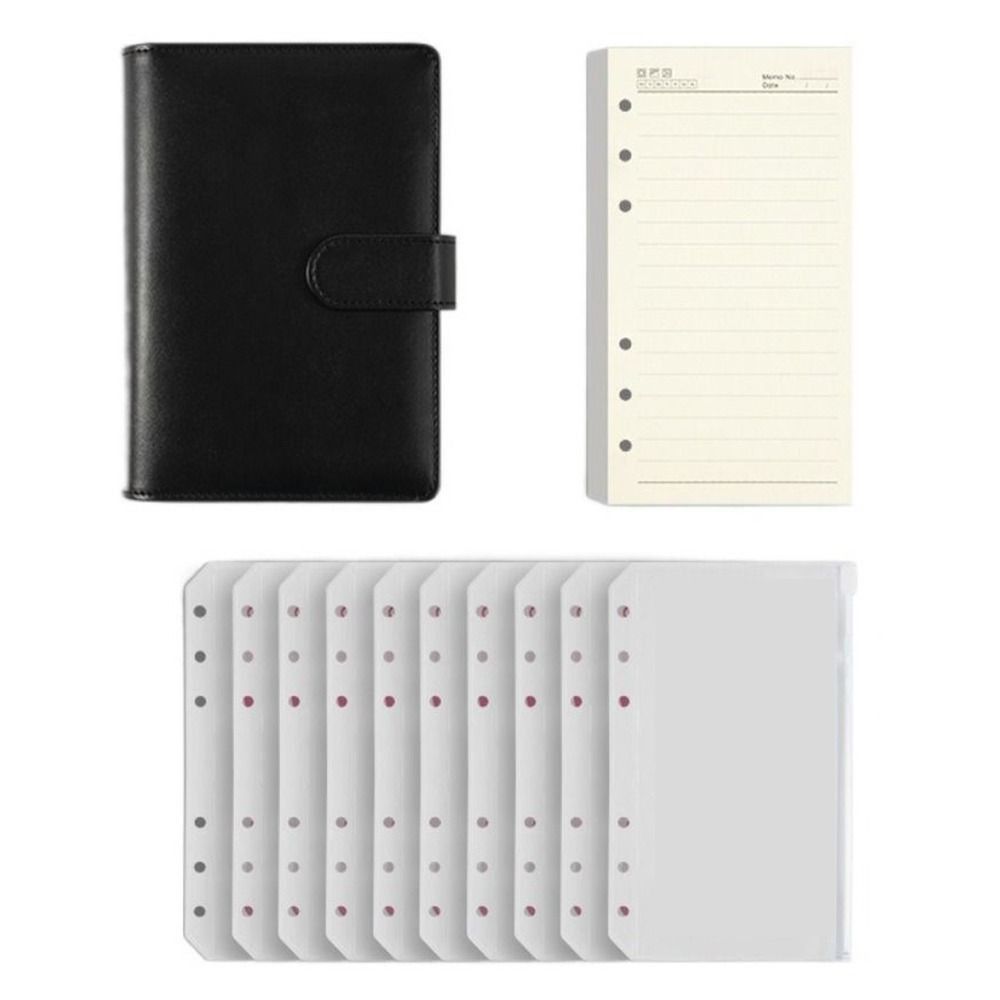 Pu Leather Loose-Leaf Notebook Macarone Color Budget Binder  Office Stationery Supplies
