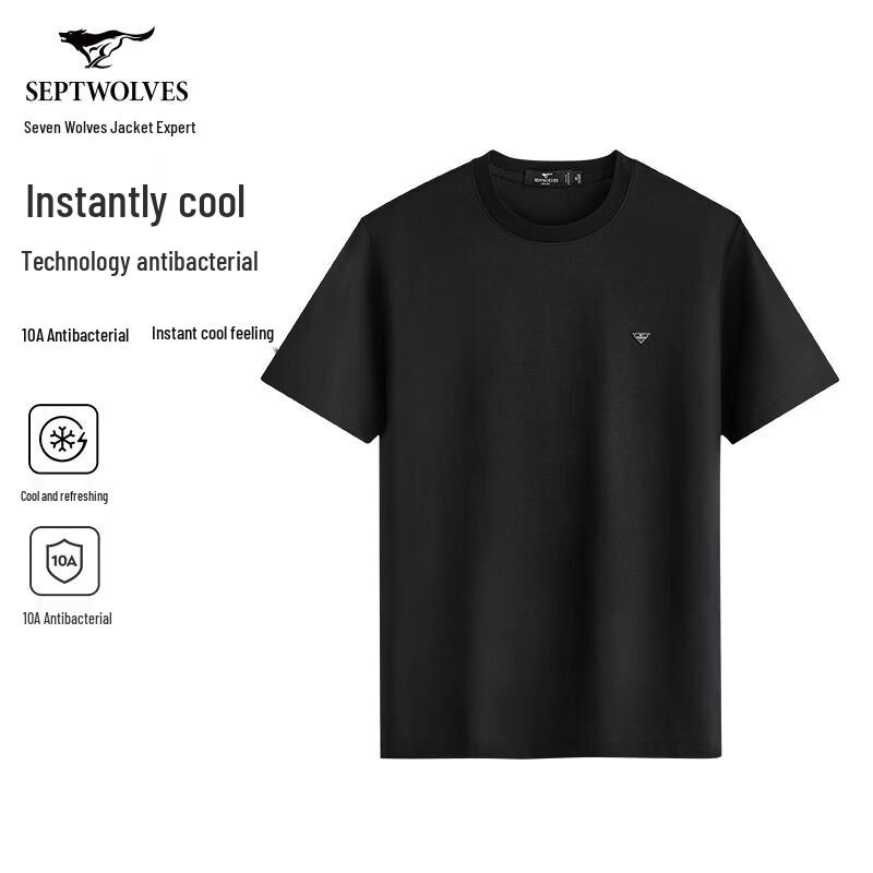 Seven Wolves Men s Cool-Touch Round Neck Short Sleeve T-Shirt 180/96A