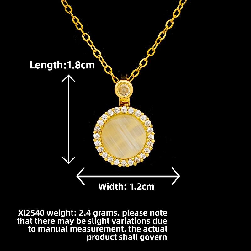 Necklace Women's Round Ring Dazzling Shell New Style Necklace Fan-shaped Fashionably Simple Elegant Accessory