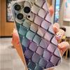 Vibrant Plaid Anti-Shock Transparent Case for iPhone 14/15/16/17 Pro Max.