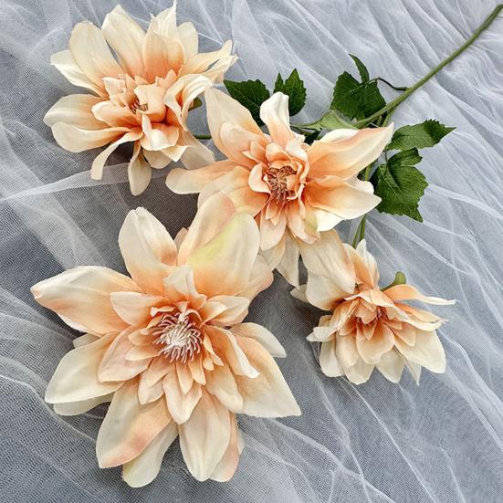 Artificial Dahlia Flowers Fake Flowers with Flexible Stem Reusable Faux Silk Flowers for Vase Floral Arrangement Wedding Bouquet Table Centerpieces