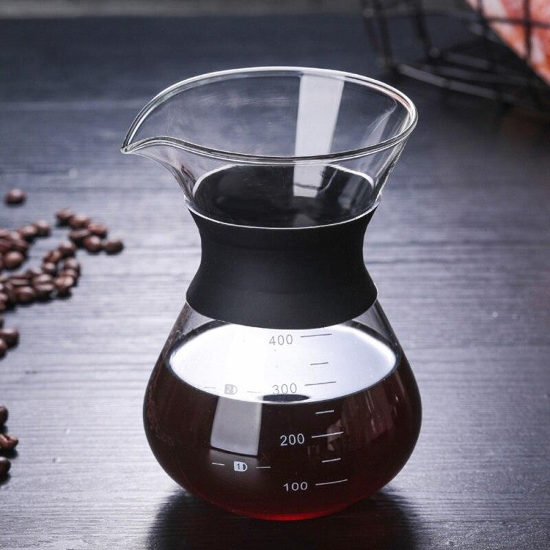 Кофеварка Pour Over из боросиликатного стекла с многоразовым термостойким фильтром 400ml,Without filter