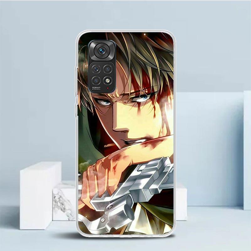 Attack Titan Levi Handyhülle für Xiaomi Redmi Note 15 14 14S 13 12S 12 Pro Plus 11S 11 11T 11E 10S 10 + Weiche TPU-Rückseite Redm