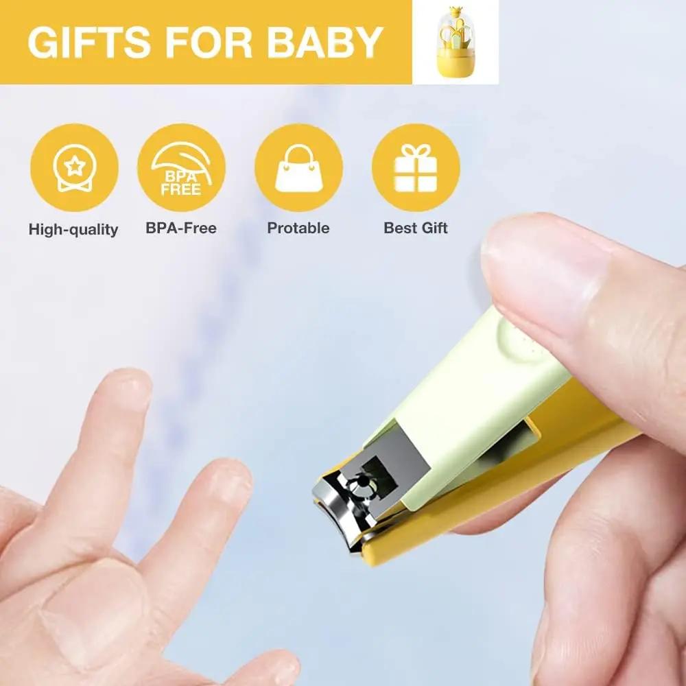 Baby Nail Kit, 4-in-1 Baby Nail Care Set with Cute Case, Baby Nail Clippers, Scissors, Nail File & Tweezers, Baby Manicure Kit