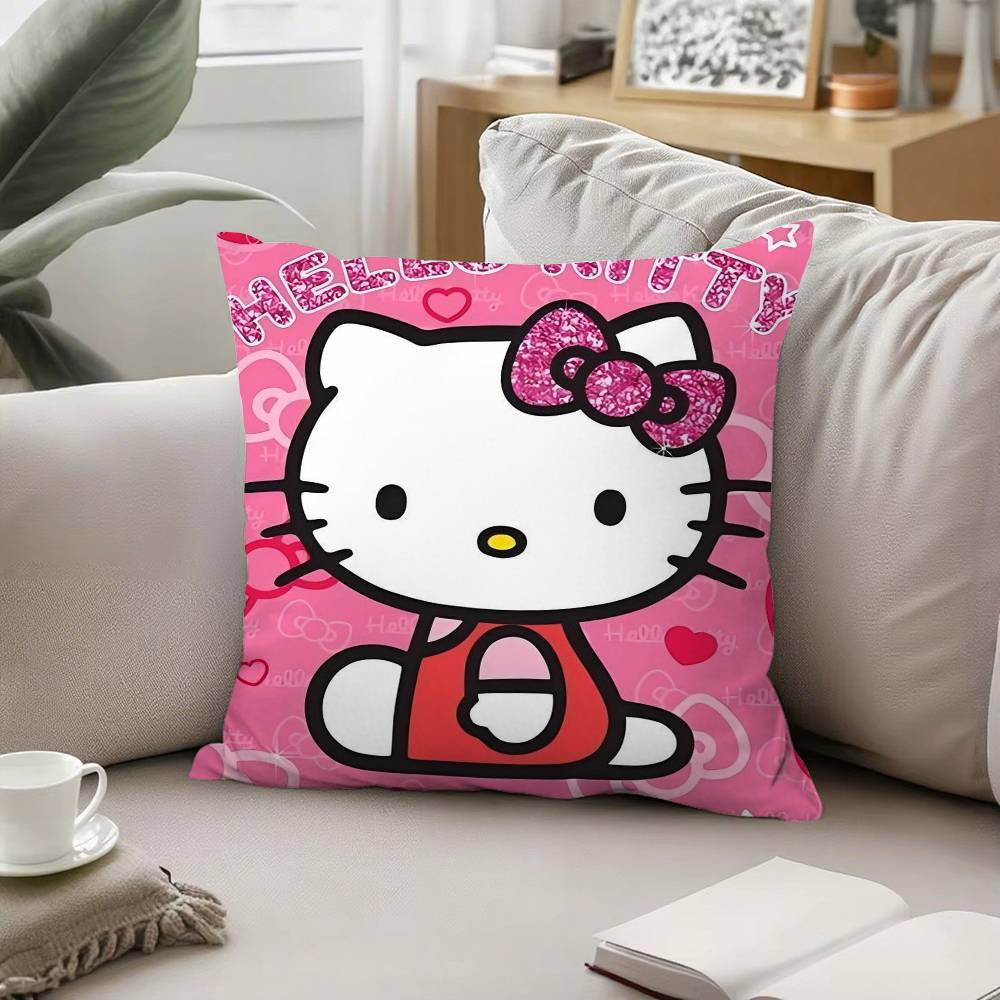 HelloS-K-Kitty Pillow Case Pattern Printed Pillowcase For Living Room Sofa Cushion Cover & Bedroom Decor