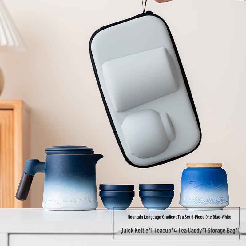 Gradient Ceramic Portable Tea Set
