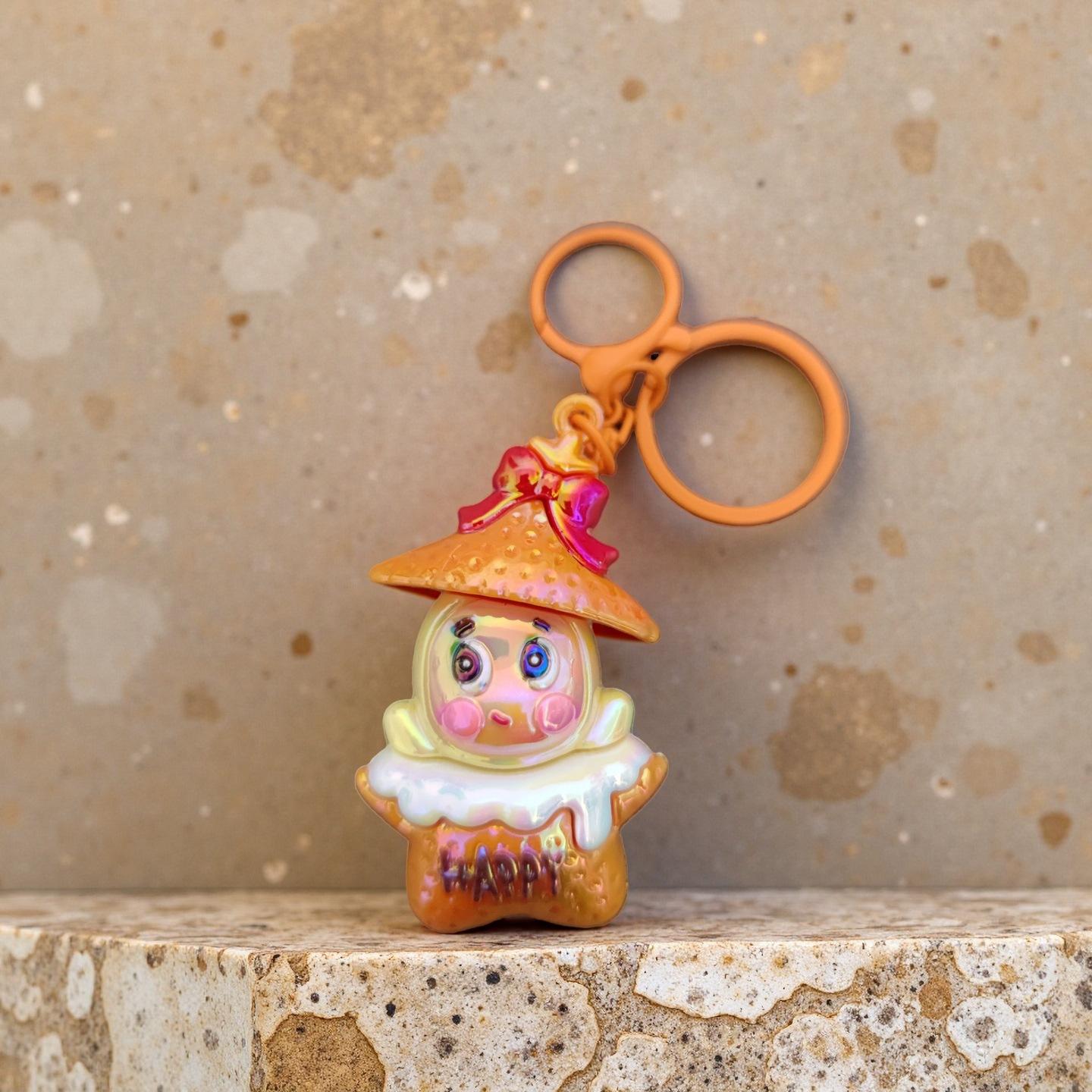 Electroplated Cartoon Star Person Keychain Pendant Three-Dimensional Pvc Doll Key Chain Schoolbag Couple Pendant