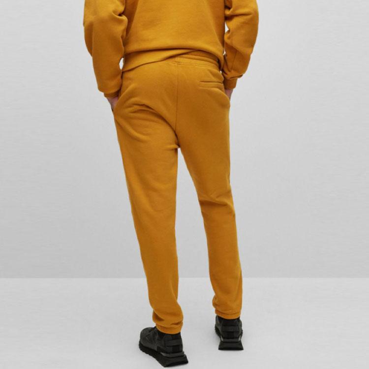 HUGO BOSS SS23 Knitted Sweatpants Men's Yellow Moderate Cuffed Pants 50482855-221