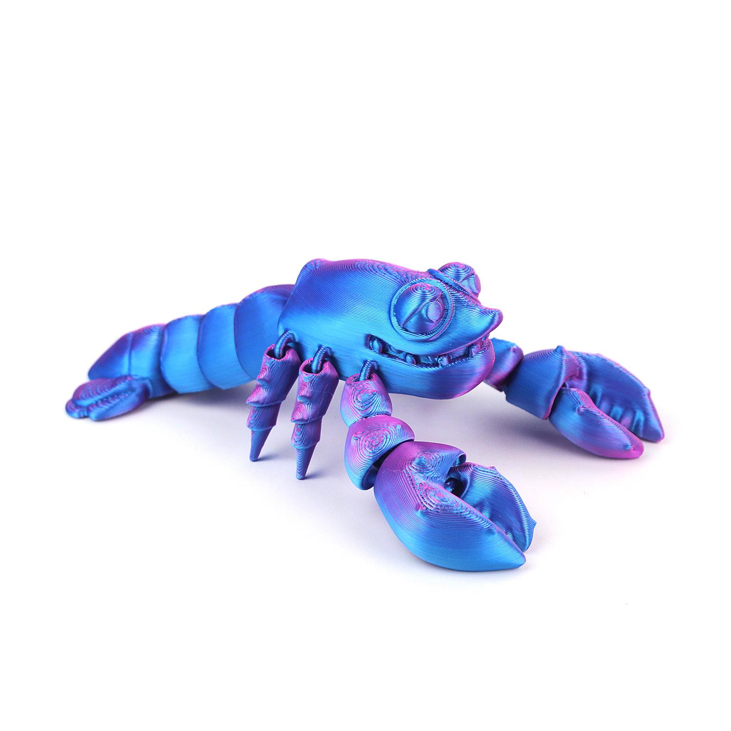 

One Piece Articulated Lobster Model, Cute Marine Creature Figurine, Joint Can Swing Freely As A Pressure Relief Toy фиолетовый
