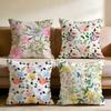 Spring Flower Print Cushion Cover Multi-Scene Pillow Cover for Home & Car - Reversible, Soft & Durable for Daily Use