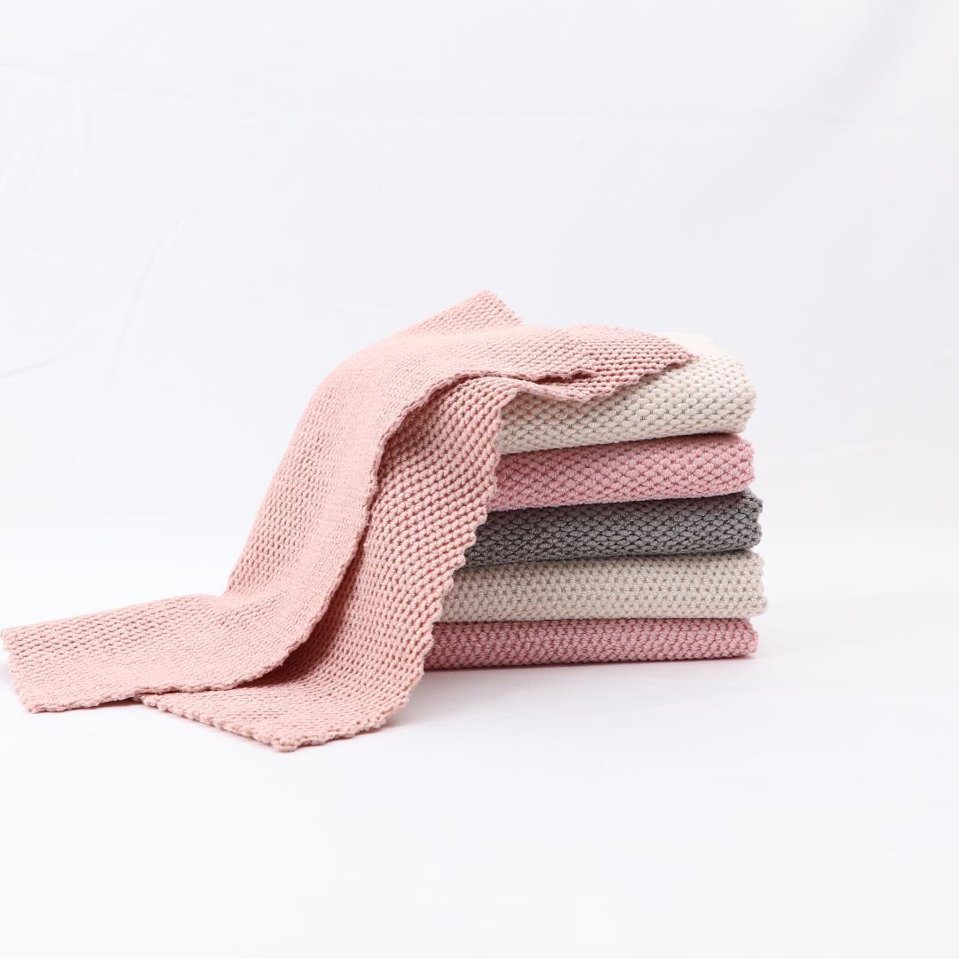 

Corn kernels kitchen multi-functional dishwashing rag microfiber thickened absorbent wipe table kitchen cleaning towel trimming (30 * 30cm) рожевий