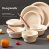 Xiao Yue Ya 500ml Biodegradable Pulp Disposable Bowls with Lids, 50-Pack