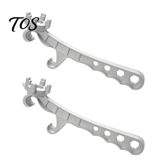 Ergonomic Drum Wrench Aluminum Alloy Barrel Tool, 7 in 1 Bucket Opener, 5-55 Gallon Pail Industrial Opener Multi-function Paint Can Lid Remover