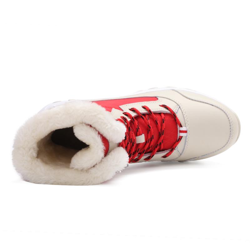 Plush Women Snow Boots Fashion High-top Cotton Shoes Warm Winter Walking Shoes Lace-up Platform Shoes