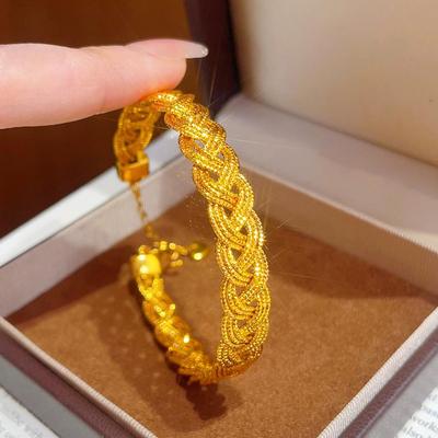 Xiaohongshu-Stil Goldfaden-Zopfarmband - Vielseitiges Temperament für Damen