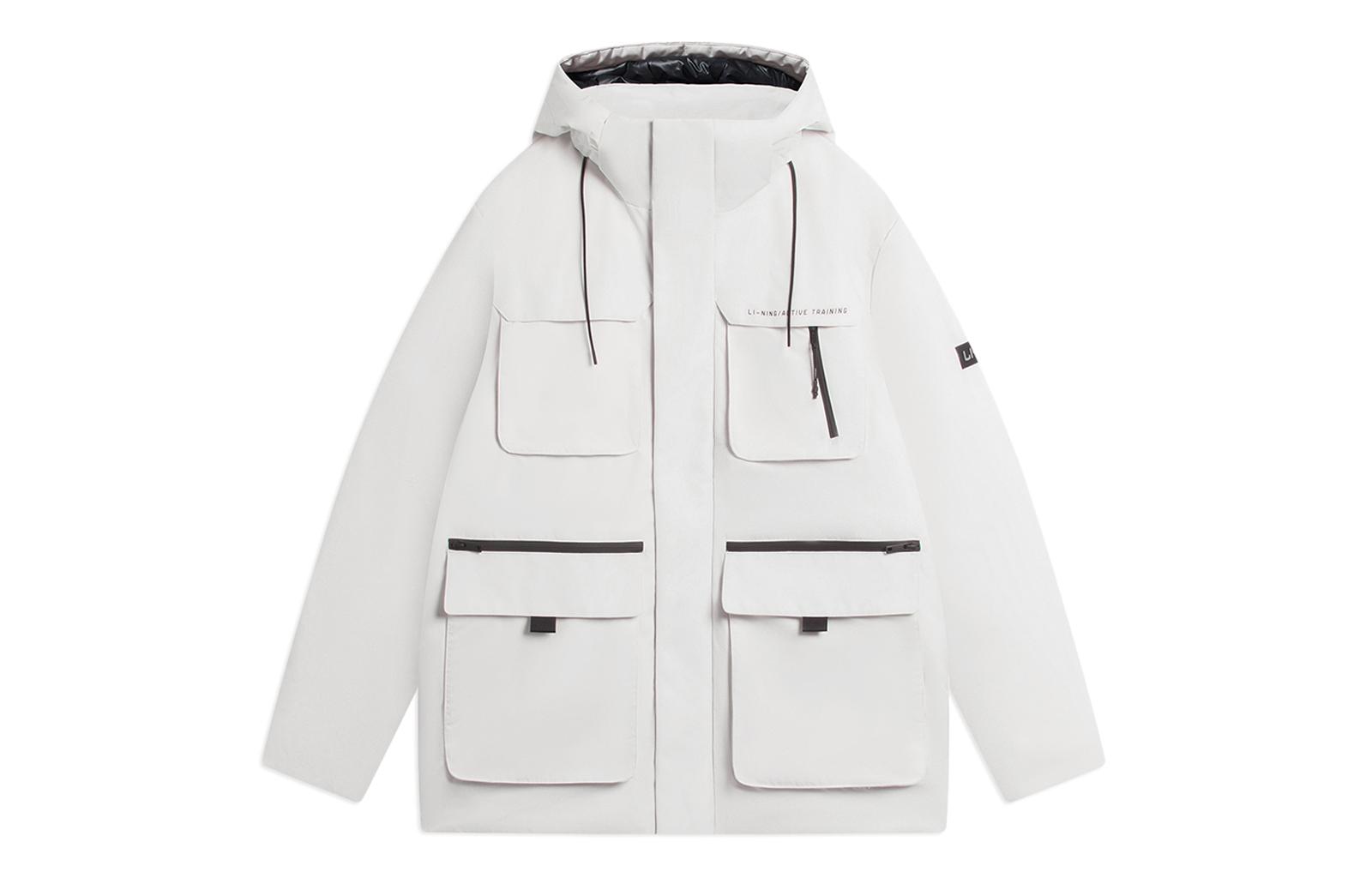 Li Ning Down Jacket Winter Men s Champagne White AYMS311-1 M