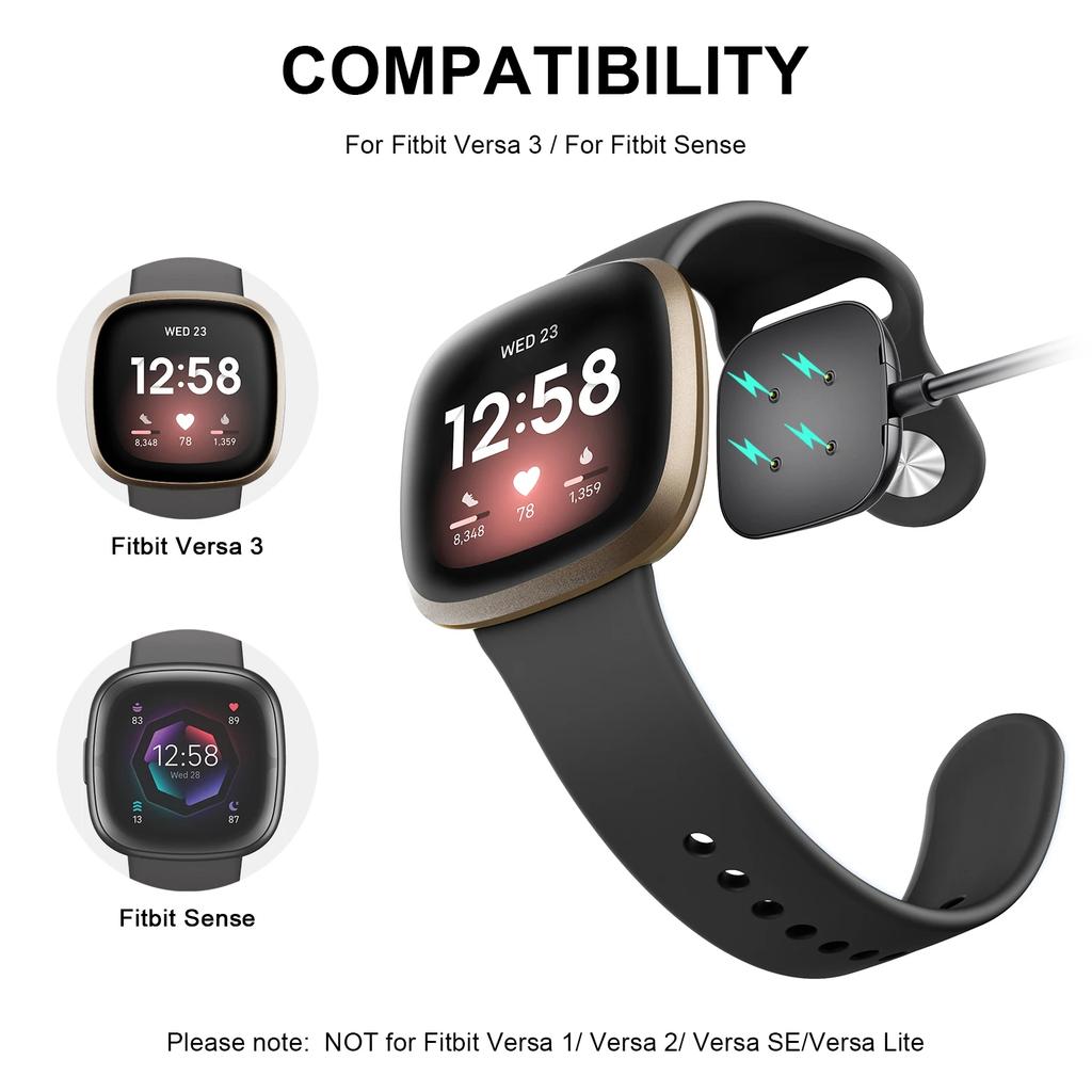 Přenosný USB magnetický nabíjecí dokovací adaptér pro Fitbit Versa 3 Rychlonabíjecí napájecí kabel pro Fitbit Sense Příslušenství pro chytré hodinky