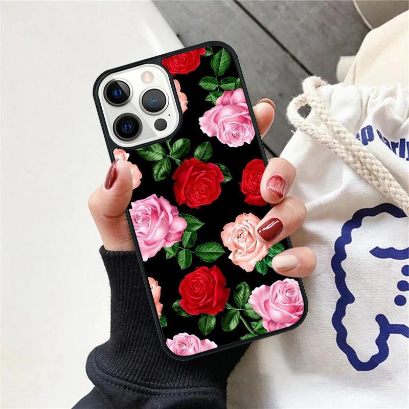 Red Roses Floral Phone Case For iPhone 17 Air 15 16 Cover  11 13 14 Pro Max 12 Plus Max Fundas