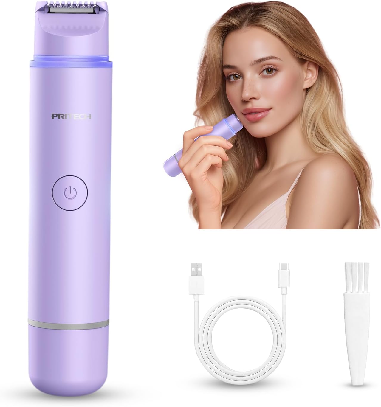 Women Dual Head Facial Hair Remover 2 in 1 Electric Razors for Women,Waterproof Public Hair Trimmer for Face, United States