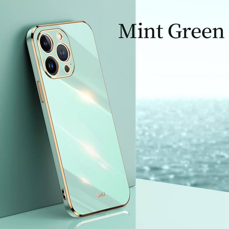 6D Casing For APPle iPhone 15 Pro Max Fundas 14 Plus 11 13 12 Mini 14Pro 15Pro 15Plus Solid Color Plating Phone Case Soft Cover