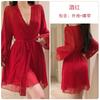 Women's Lace Sheer Mesh Sleep Dress with Robe Lounge Set
