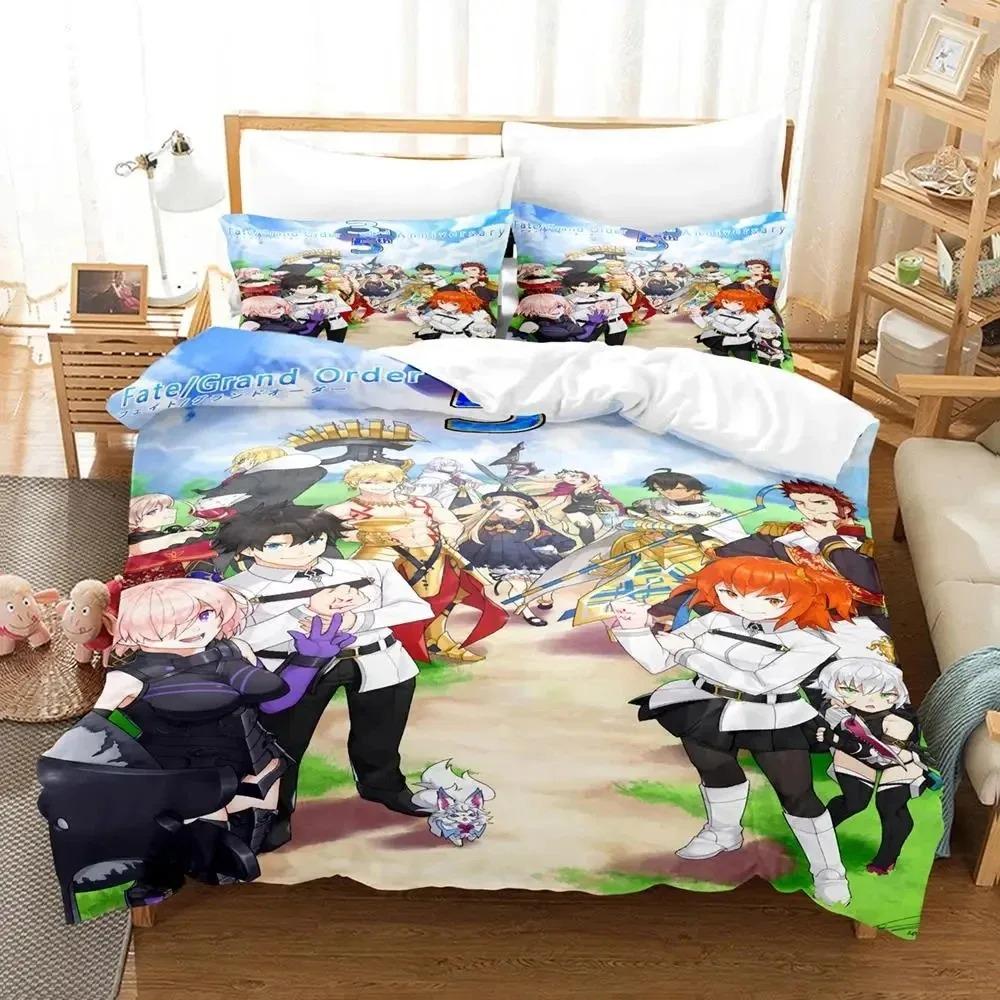 Anime Fate Grand Order Bedding Set Duvet Cover Bed Set Quilt Cover Pillowcase Comforter king Queen Size Boys Adult Bedding Set