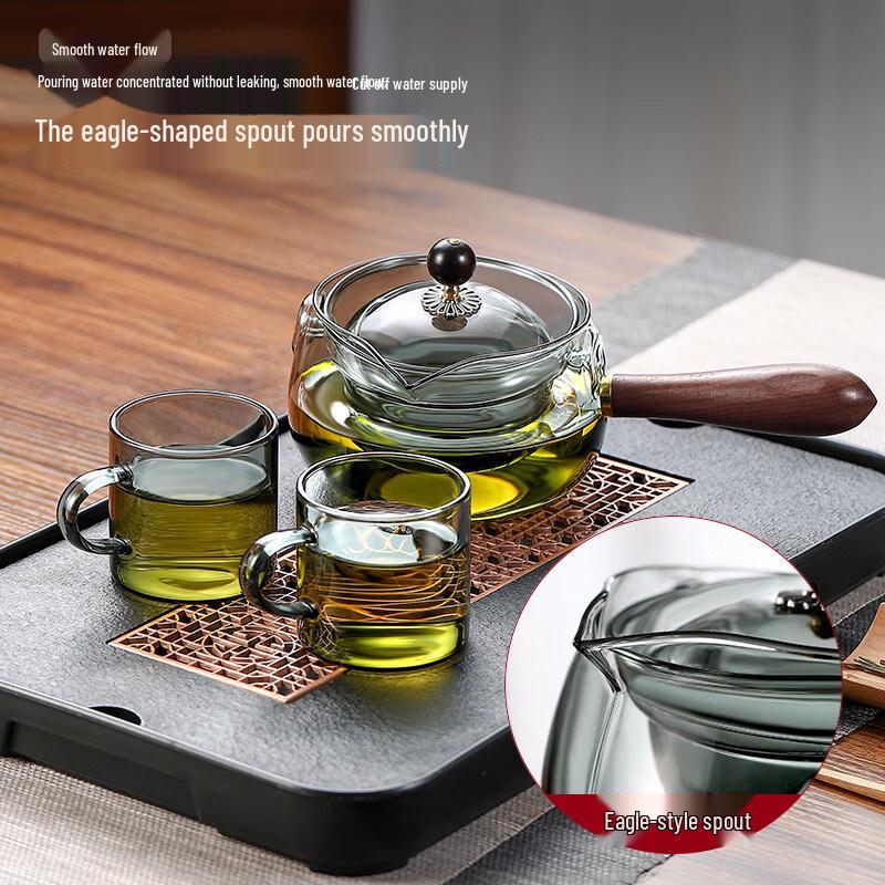 ZISIZ High-Temperature Glass Side Handle Teapot
