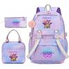 Huntrix Demon Hunters School Bag Meal Bag Pencil Bag Three-Piece Set Large Capacity Backpack Girls Elementary School Backpack