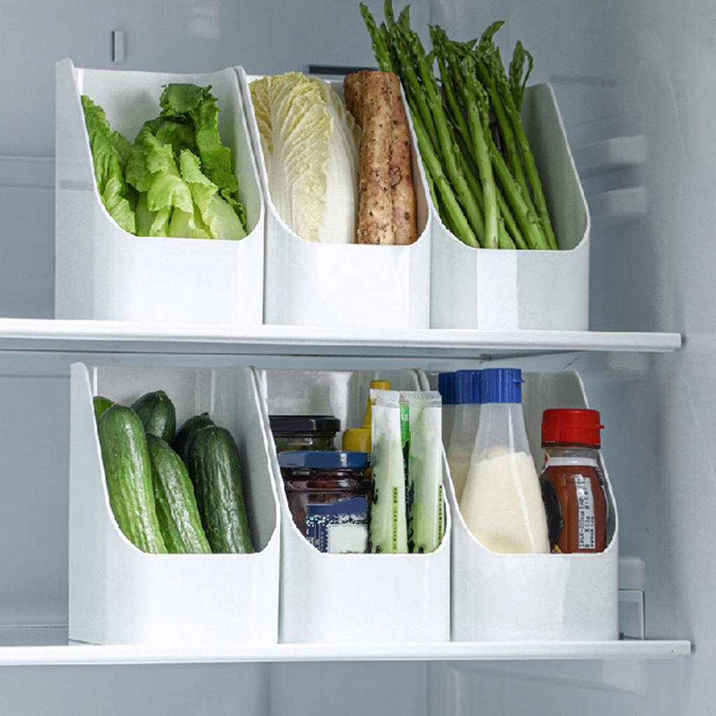 Open Front Storage Box Multifunctional Desktop Organizer Fridge Container for Vegetable Food