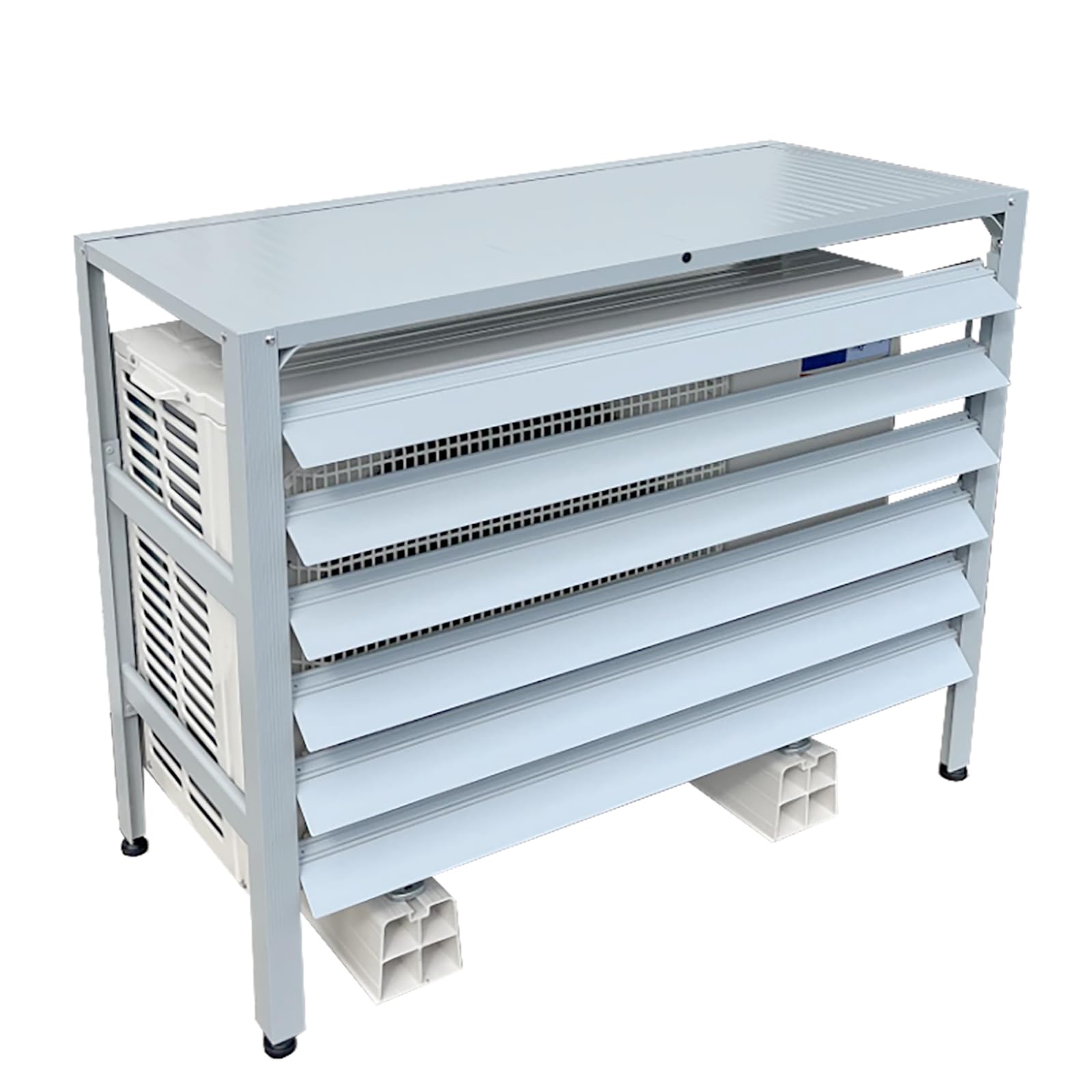 

TOP STAR Utility Model Registered Aluminum Exhaust Louver Direction Adjustable Outdoor Unit Cover Size Light (M - Gray)