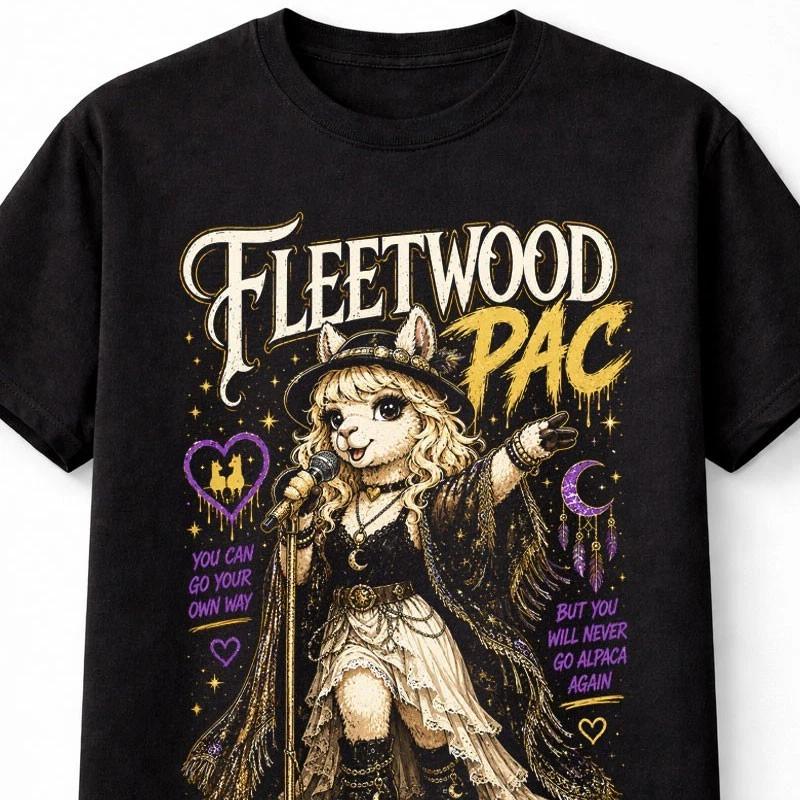 Alpaca Fleetwood Mac Funny Alpaca Rock Band Graphic Unisex TShirt S