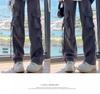 Petite High Waist Gray Wide Leg Cargo Pants for Women - Spring/Summer 145cm Length