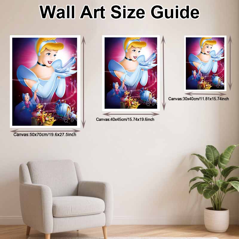 Disney 5d diamond painting full of diamonds diy Cinderella diamond embroidery decorative painting ornaments living room