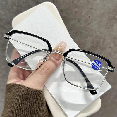 Ultralight Anti-Blue Light Reading Glasses for Middle-Aged & Elderly, Half-Rim, HD Vision, High-End Presbyopic Glasses
