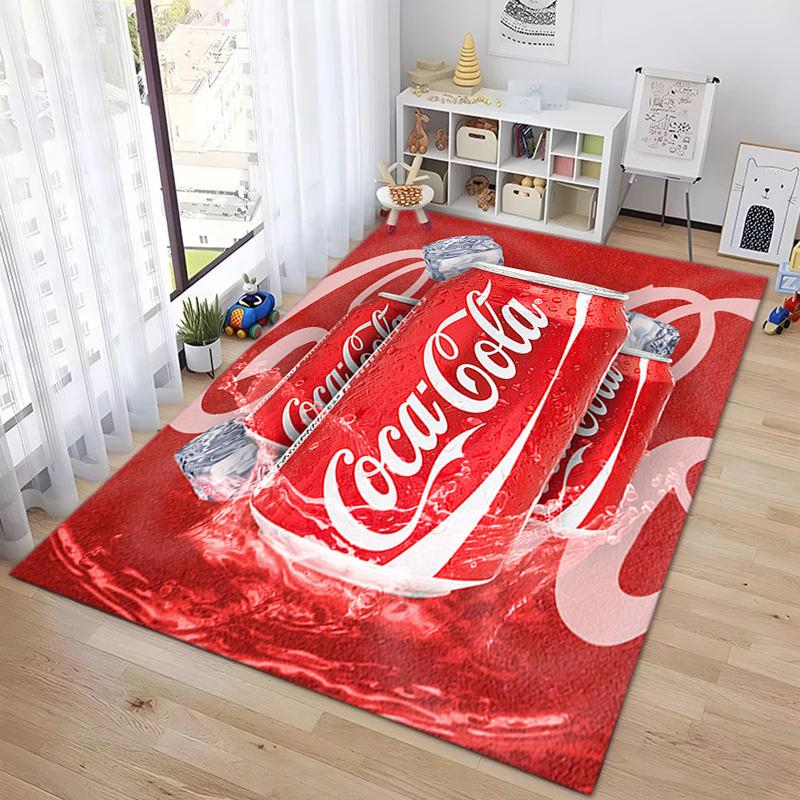 Christmas gift Halloween themed cola beverage Coca Cola carpet is suitable for living room and bedroom doormats office balcony decorative carpet V25