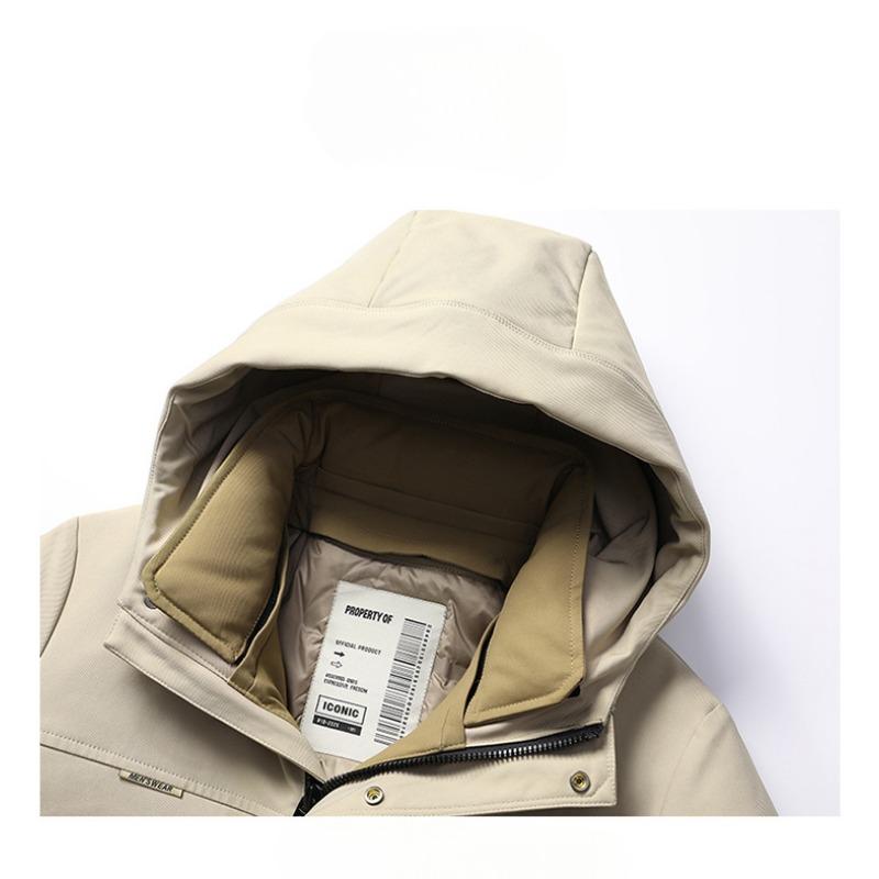 One-Wear Weiße Entendaunenjacke für Herren, herausnehmbares Innenfutter, einfache, lässige, warme Winterjacke für junge und mittlere Menschen