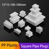 White PP Plastic Table Chair Foot Covers 15*15-100*100mm Square Pipe Plugs Protective Cover Furniture Thickenes Leg Pads