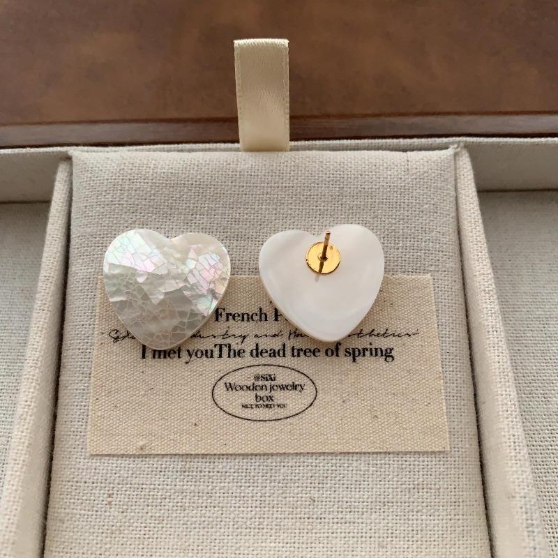 Natural Symphony Texture Love Shell Earrings Earrings Women'S Gentle Romance Niche High Sense Fashion Versatile