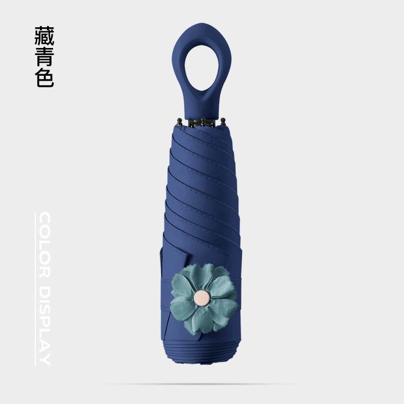 New 50% Off Six Bones Hand Open Vinyl Fabric Sunscreen Umbrella Love Handle Fashion Umbrella Climbing Flower Umbrella