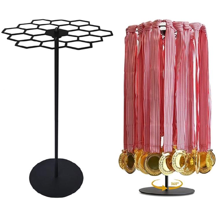 Medaillen-Präsentationsständer Drehbarer Metallständer Verstellbarer Ständer Stilvolles Medaillen-Präsentationsregal Geeignet für sportliche Leistungen