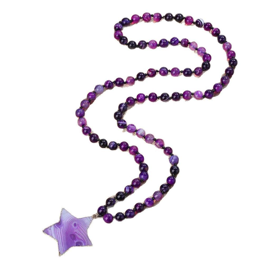 Bohemian Dlouhý ametystový křišťálový přívěsek na náhrdelníku